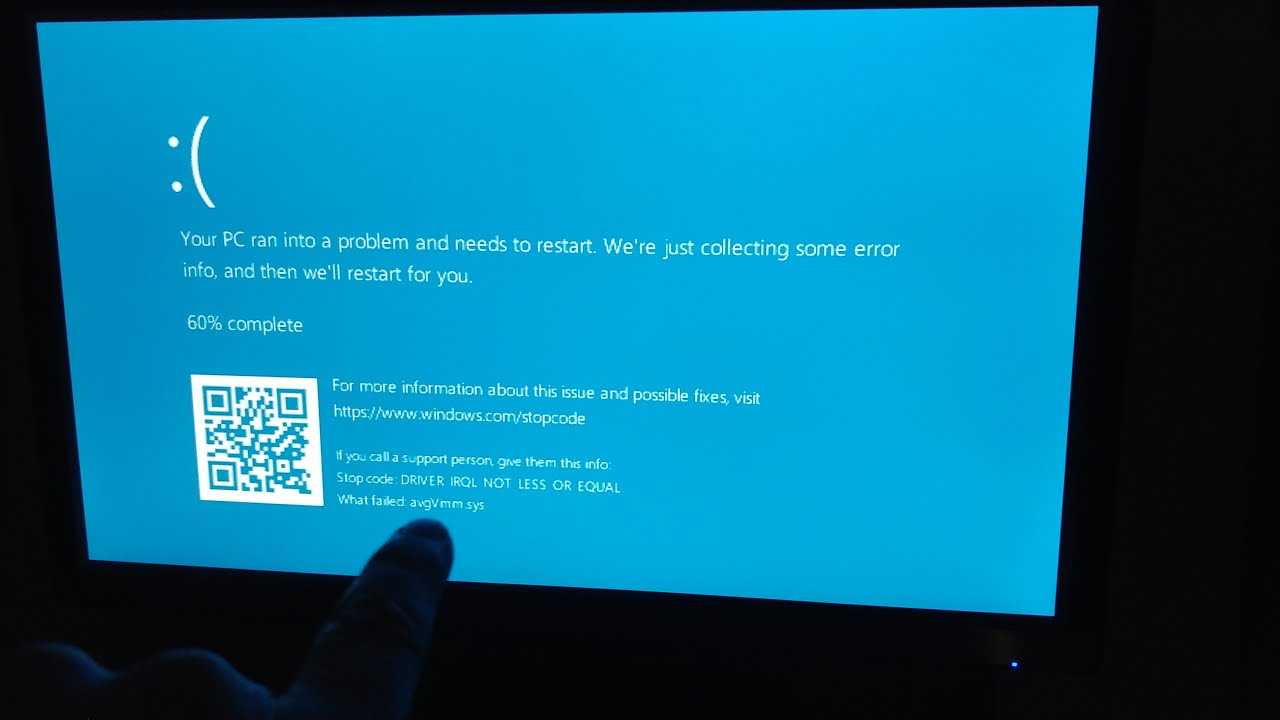 We we run into a problem. Ошибка IRQL_not_less_or_equal. Синий экран Driver IRQL not less or equal Windows 10. Your PC needs to restart.