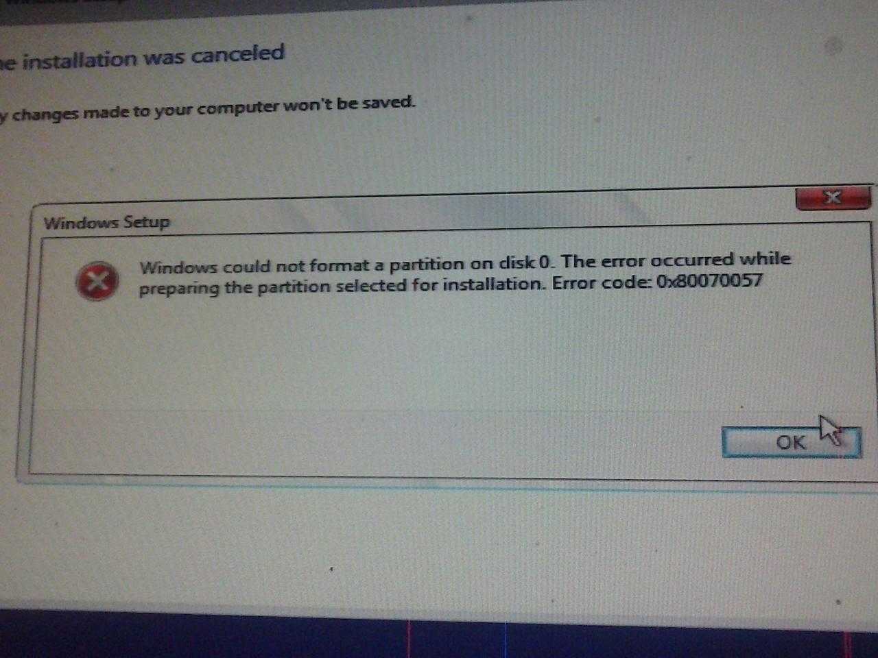 Виндовс не удалось форматировать диск 0 ошибка 0x80070057. Ошибка 0x80070057 при установке Windows 7. Хелп ошибки. Виндовс 10 не удалось форматировать диск 0 ошибка 0x80070057.