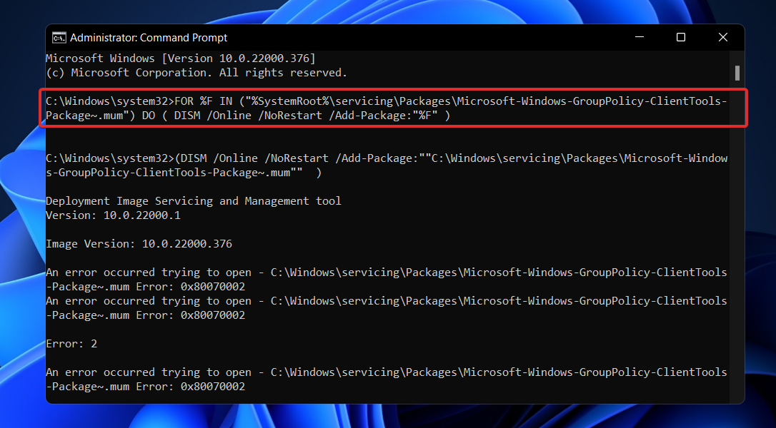 Microsoft package. DISM add package.