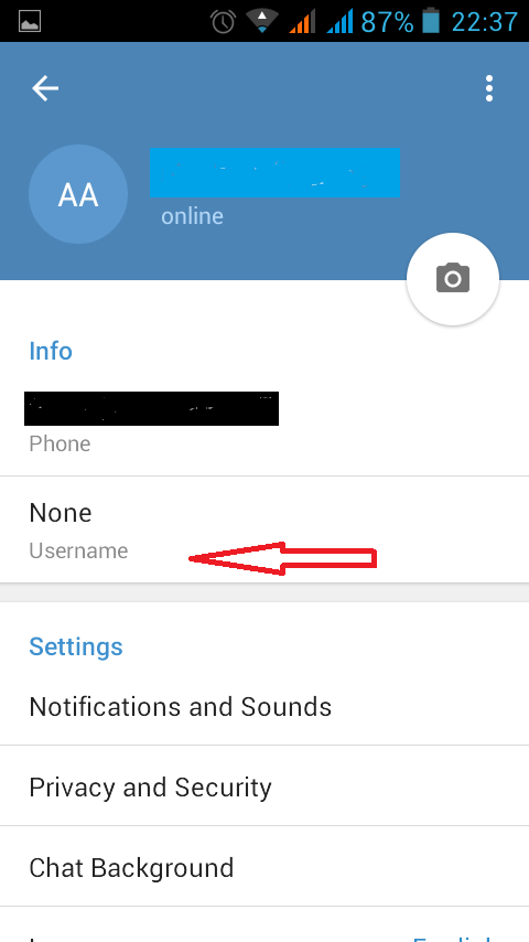 Как поставить ник в телеграм