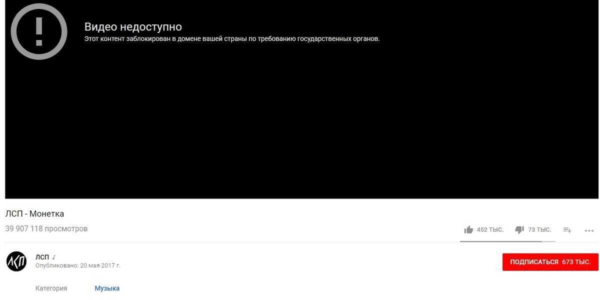 Сайт youtube недоступен