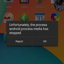 Android process media остановлен как исправить?